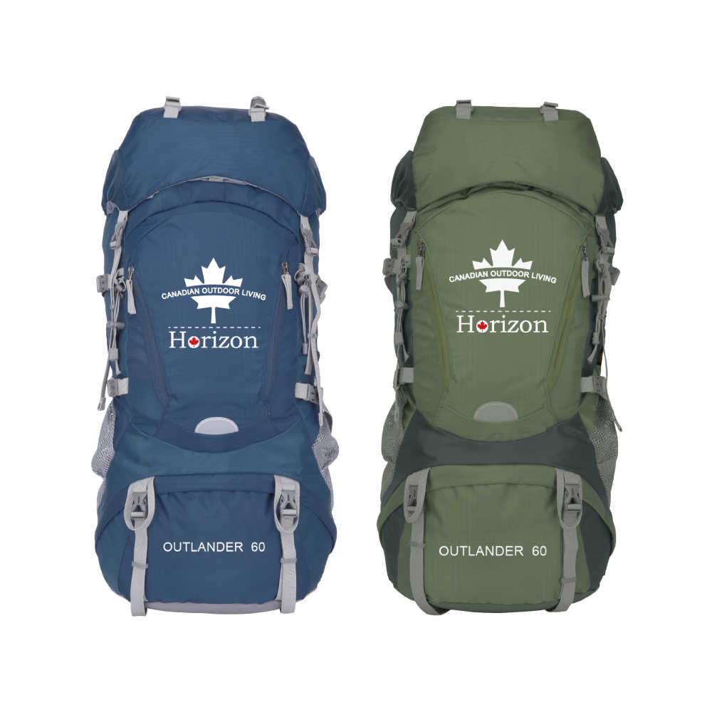 【Horizon 天際線】OUTLANDER 巔峰登山後背包 60L大容量 (內附防水雨衣罩) - 2色