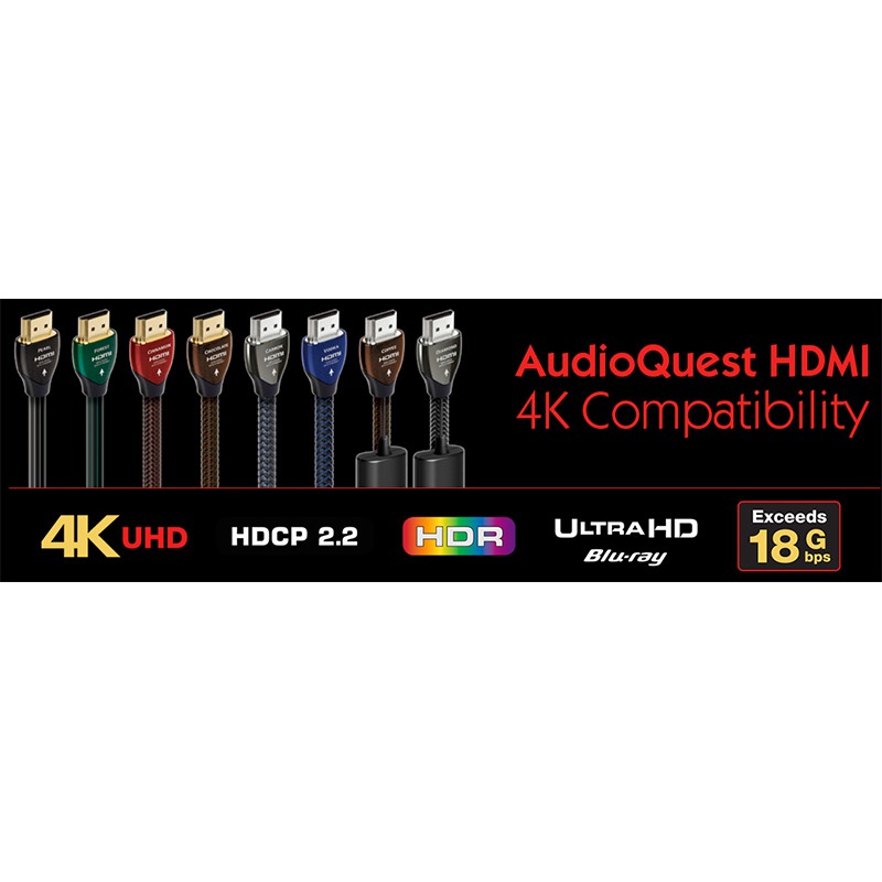 台灣出貨 ★支援真4K HDR 美國線聖 Audioquest HDMI Pearl 珍珠 支援4K 3D 2M