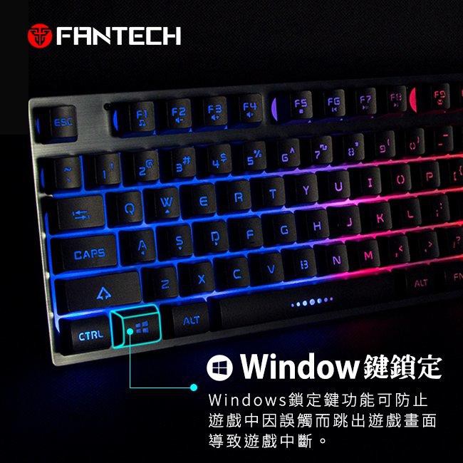 現貨 FANTECH K613L 多色燈效鋁合金面板鍵盤 薄膜結構鍵盤/全鍵104鍵/多彩燈光效果