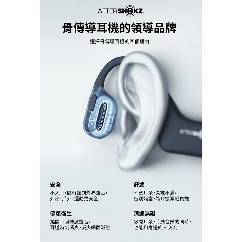 現貨 AFTERSHOKZ OPENMOVE AS660 骨傳導耳機 運動 藍牙耳機  | 強棒創意音響 黑色