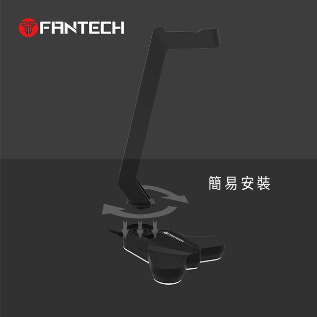 現貨 FANTECH AC3001s RGB電競耳罩式耳機架－電競桌必備品 超流暢RGB燈效 / 適用各類型耳罩耳機 黑色