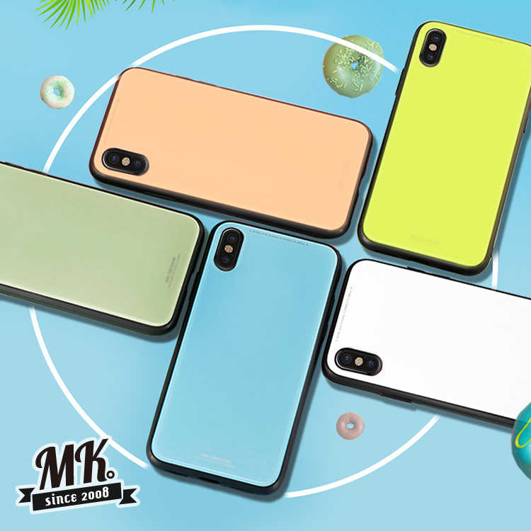 【MK馬克】Apple iPhone6 / 6S (4.7吋) 馬卡龍玻璃保護殼 彩色鋼化玻璃手機殼