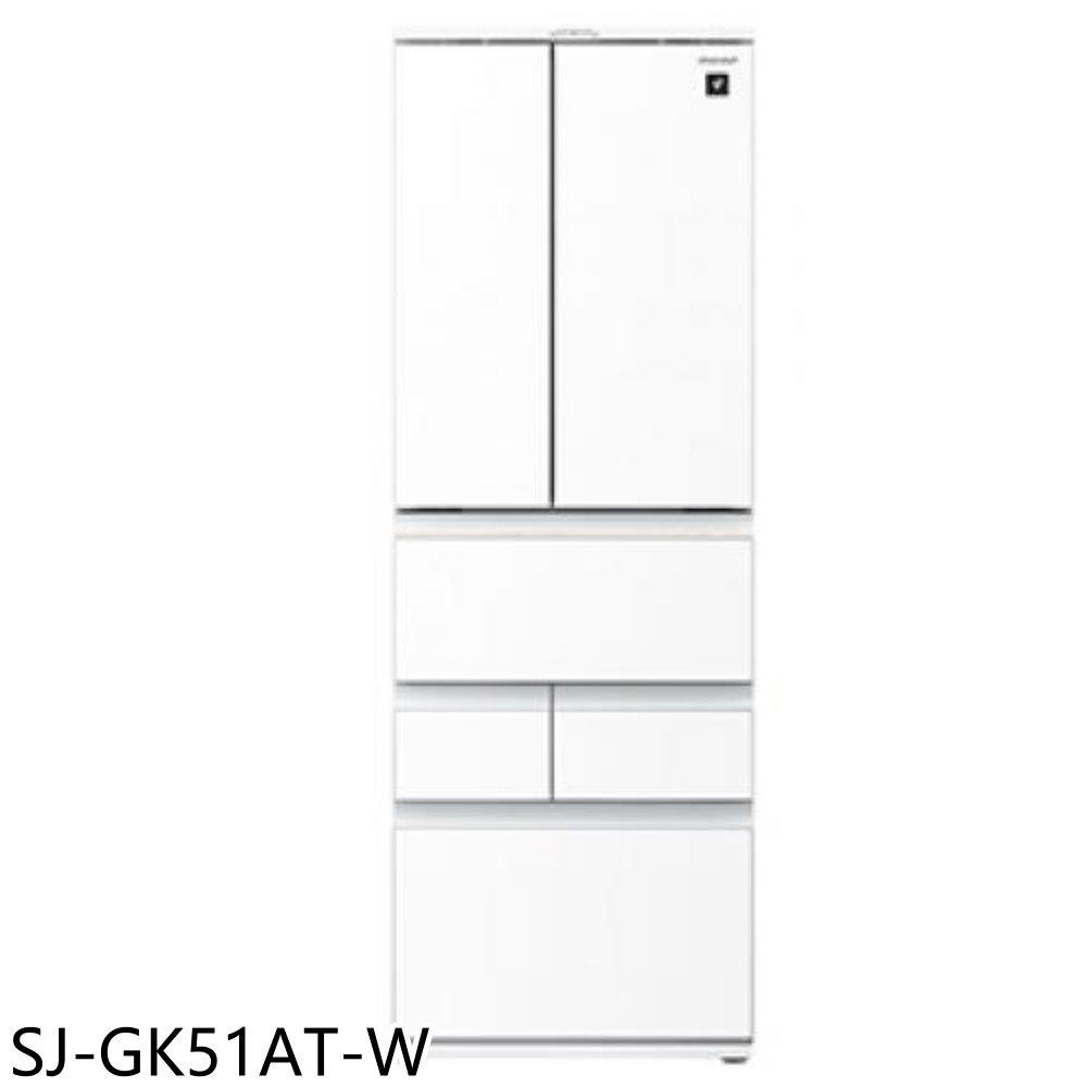 《滿萬折1000》SHARP夏普【SJ-GK51AT-W】504公升自動除菌離子六門白冰箱(含標準安裝)(7-11 50