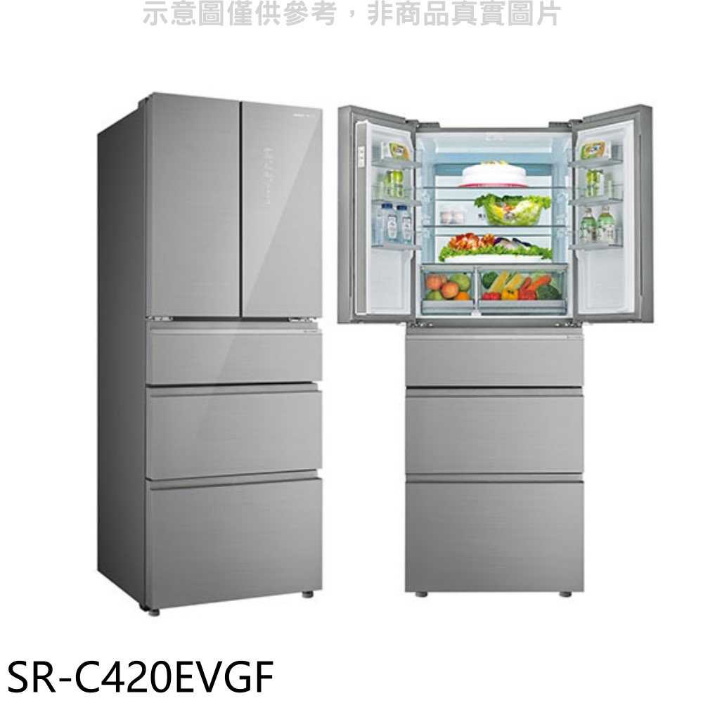 《滿萬折1000》SANLUX台灣三洋【SR-C420EVGF】420公升五門變頻冰箱