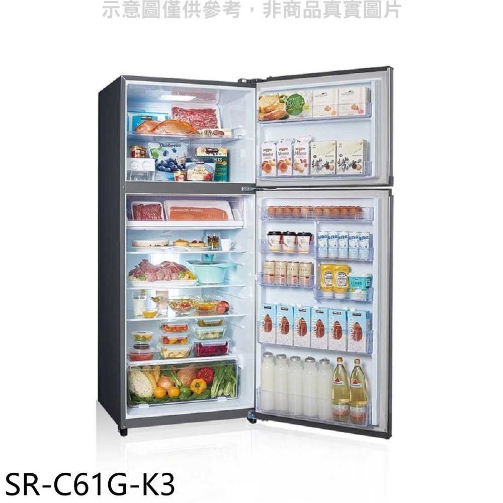 《滿萬折1000》聲寶【SR-C61G-K3】610公升雙門漸層銀冰箱(全聯禮券100元)
