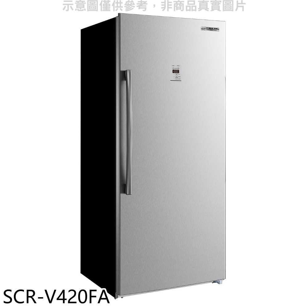 《滿萬折1000》SANLUX台灣三洋【SCR-V420FA】410公升無霜變頻冷凍櫃