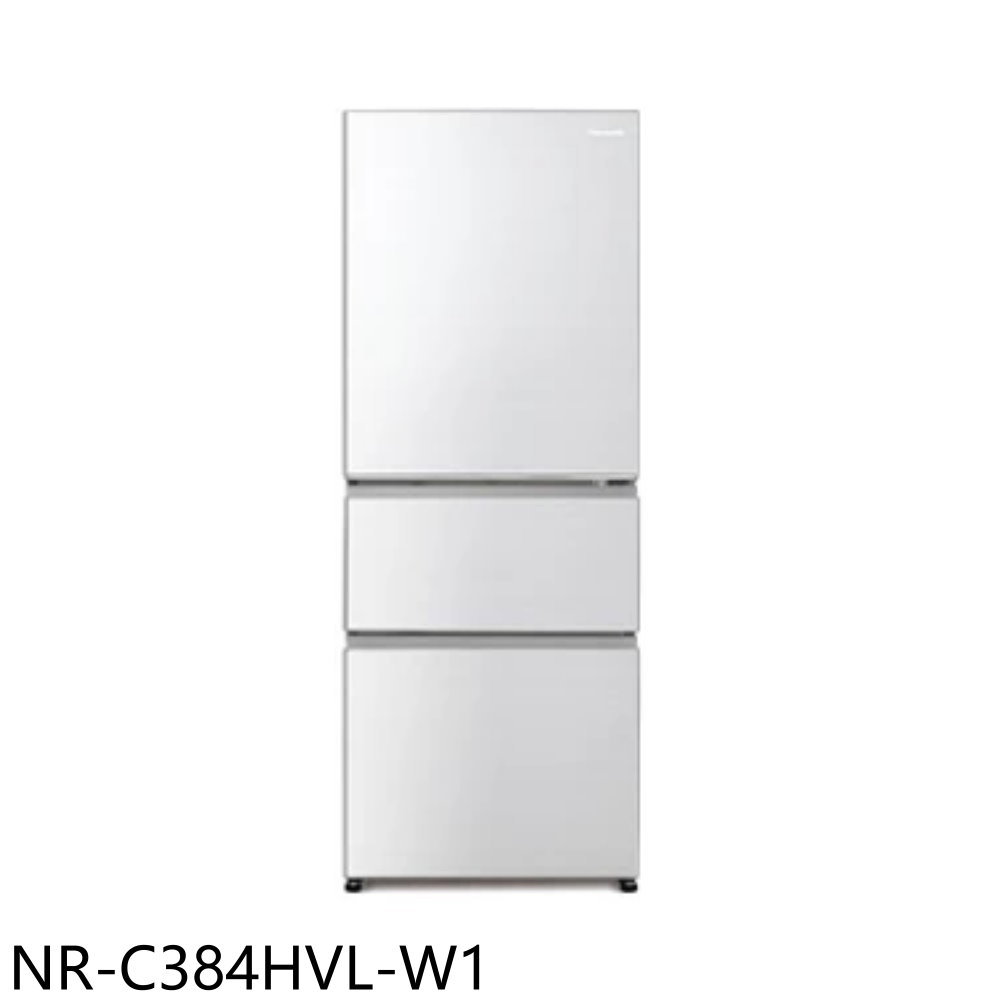 《滿萬折1000》Panasonic國際牌【NR-C384HVL-W1】385公升三門變頻晶鑽白冰箱(含標準安裝)