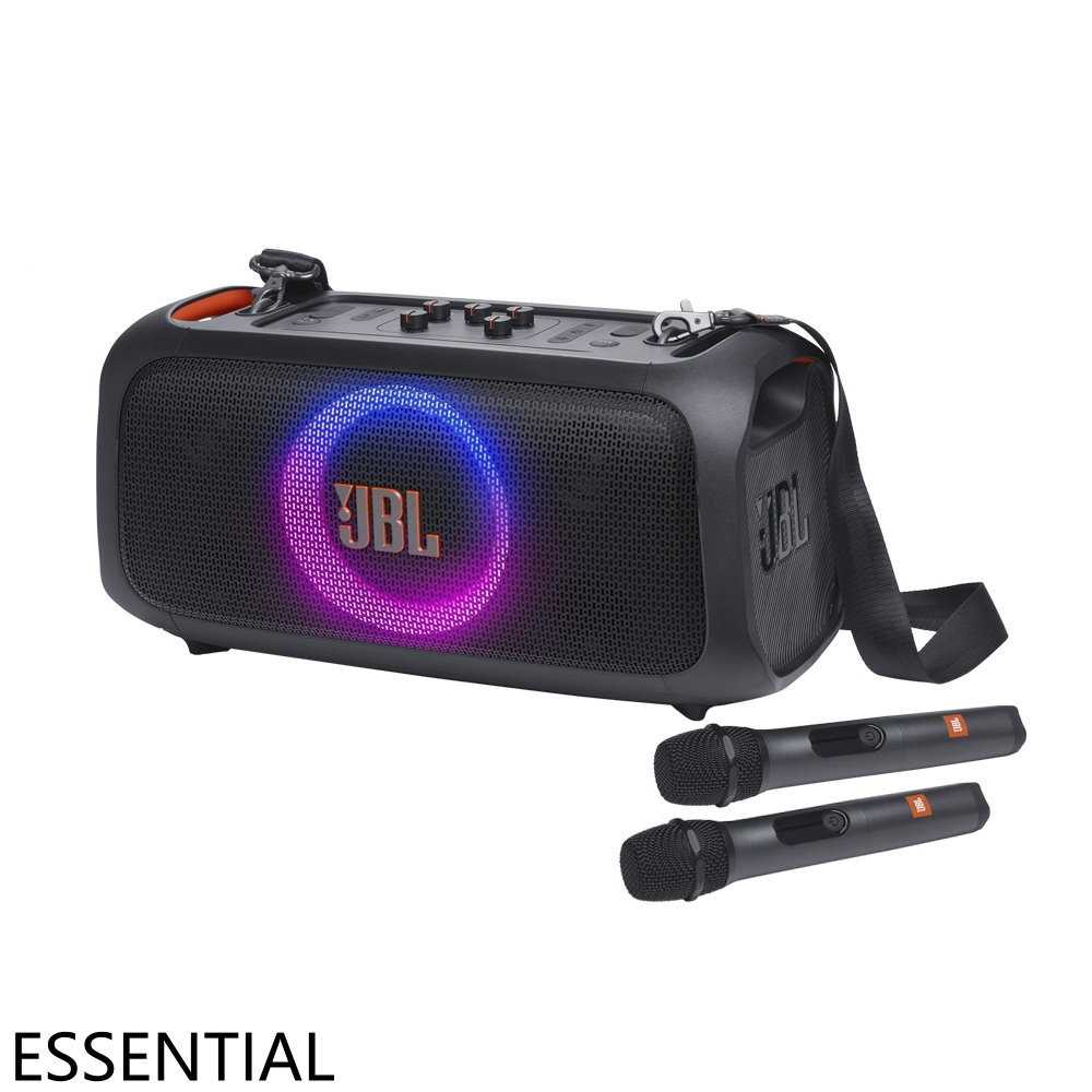 《滿萬折1000》JBL【ESSENTIAL】便攜式燈光派對喇叭附二支無線麥克風PARTYBOX-ON-THE-GO