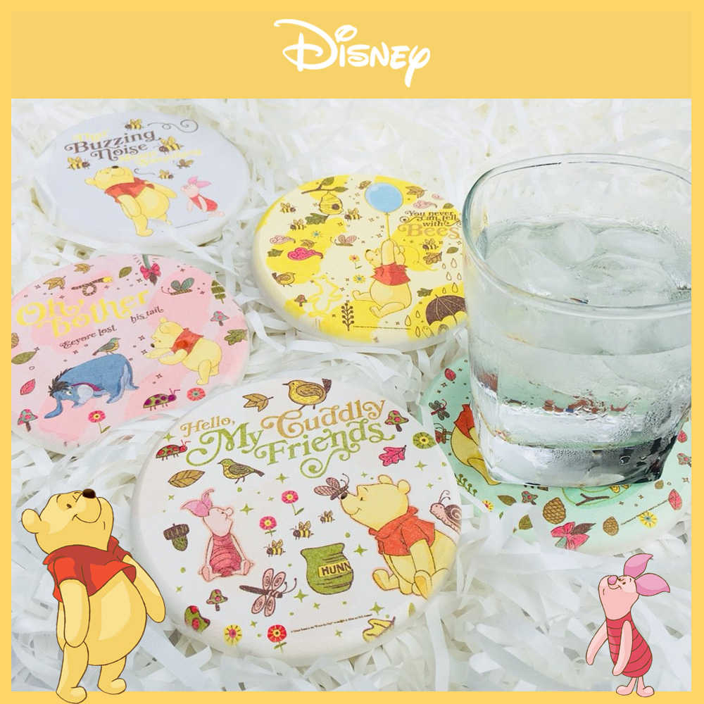 【Disney迪士尼】小熊維尼珪藻土吸水杯墊✦一組同款二入✦