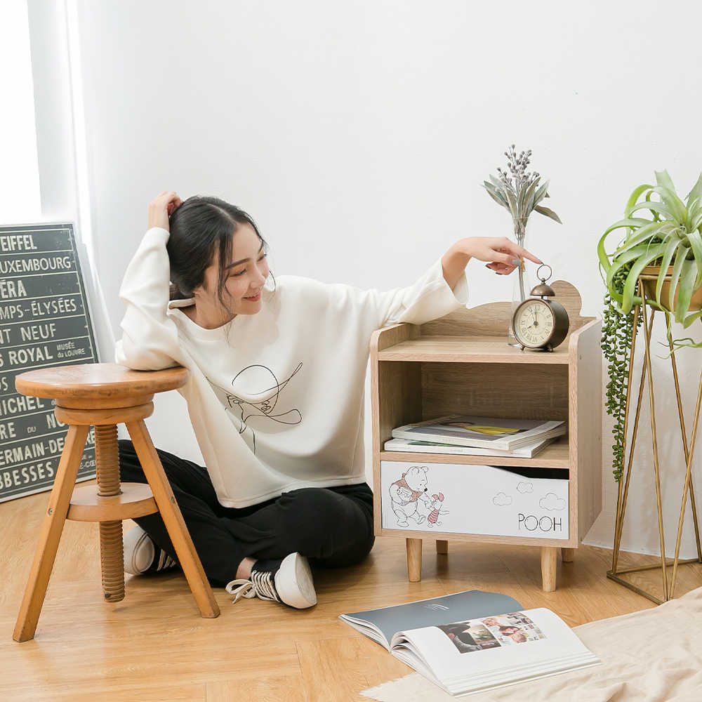 【迪士尼】小熊維尼造型床頭櫃 正版授權 收納櫃/雙層櫃/床邊櫃/書櫃/整理櫃