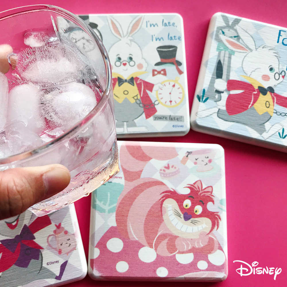 【Disney迪士尼】愛麗絲夢遊仙境珪藻土吸水杯墊✦一組同款二入✦