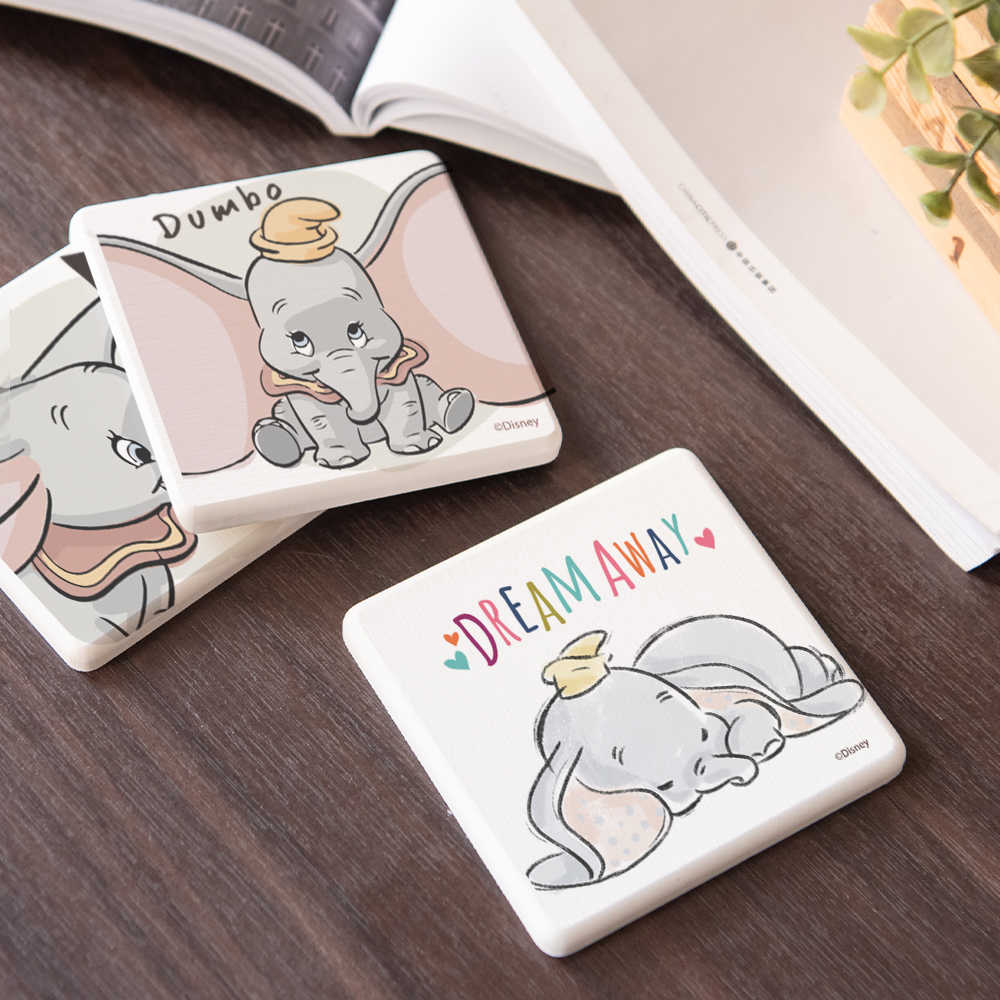 【Disney迪士尼】小飛象DUMBO系列珪藻土吸水杯墊✦一組不同款二入✦