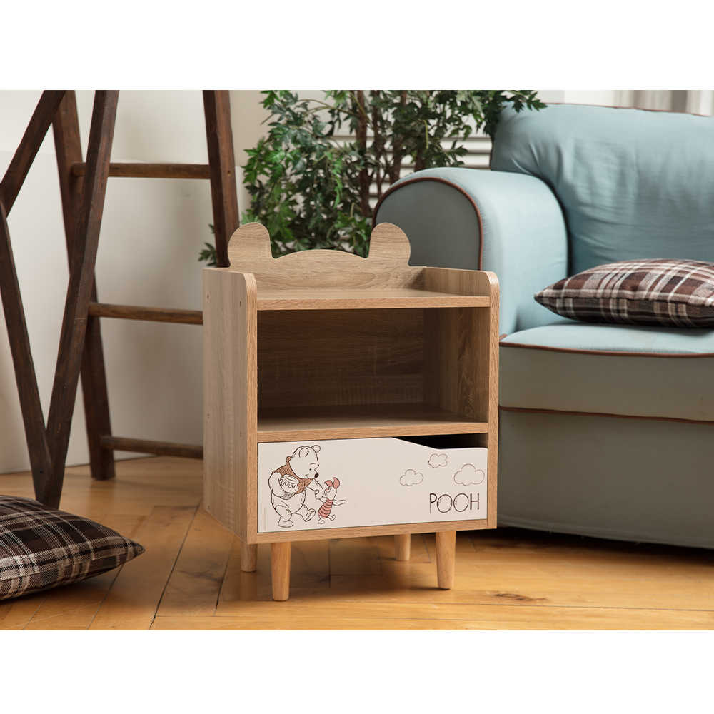 【迪士尼】小熊維尼造型床頭櫃 正版授權 收納櫃/雙層櫃/床邊櫃/書櫃/整理櫃