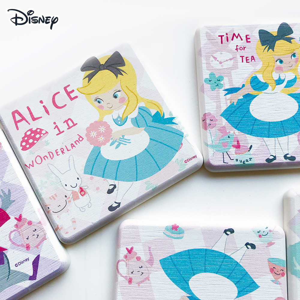 【Disney迪士尼】愛麗絲夢遊仙境珪藻土吸水杯墊✦一組同款二入✦