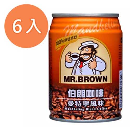 金車 伯朗咖啡 曼特寧風味 240ml (6入)/組