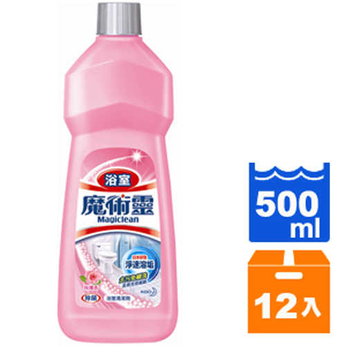 花王 魔術靈 浴室 清潔劑(經濟瓶)-玫瑰香 500ml (12入)/箱