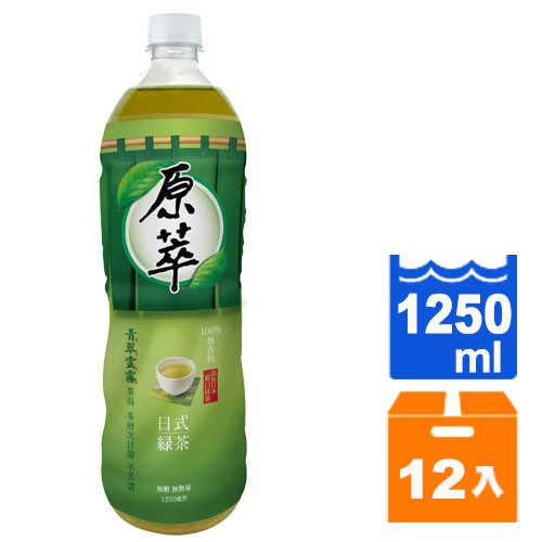 原萃日式綠茶無糖1250ml(12入)/箱