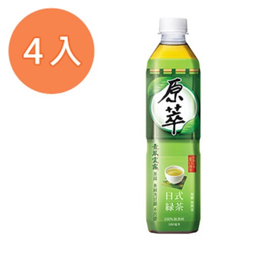 原萃日式綠茶無糖580ml(4入)/組【康鄰超市】