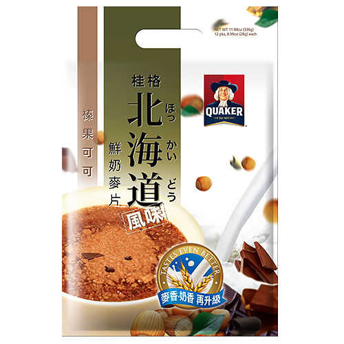 桂格北海道風味麥香鮮奶麥片-榛果可可(28gX12入)x15袋/箱