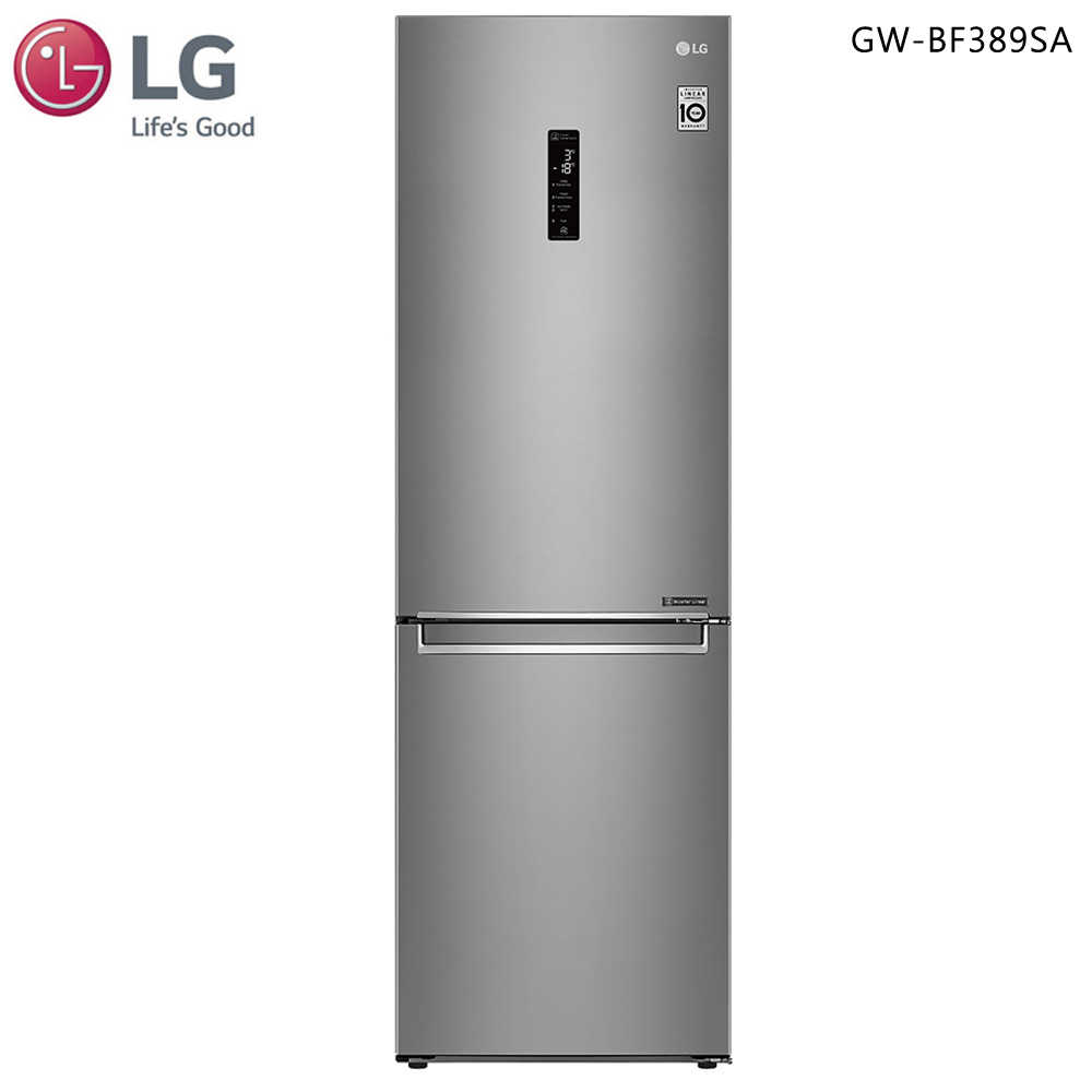 LG 樂金 GW-BF389SA 冰箱 343L 2門 WiFi 直驅變頻 晶鑽 格紋銀