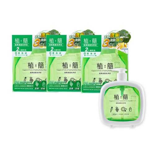 《台塑生醫》植簡 蔬果食器洗淨液超值組(1瓶+補充包＊6包)