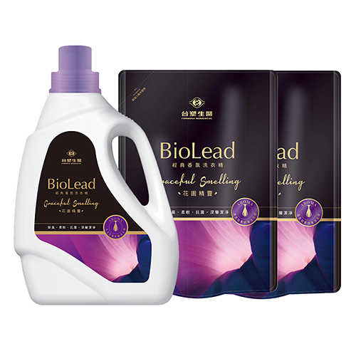 《台塑生醫》BioLead經典香氛洗衣精 花園精靈*(1瓶+2包)