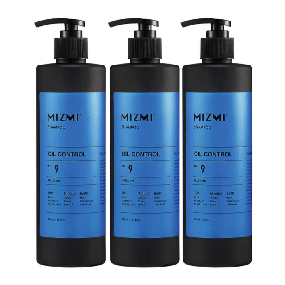 MIZMI洗髮精(控油蓬鬆/水光亮澤/頭皮調理)480ml*3入(共3款）