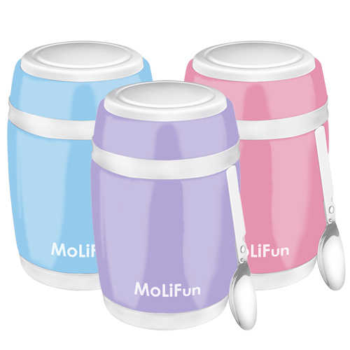 MoliFun魔力坊 不鏽鋼真空保鮮保溫燜燒食物罐480ml(MF0320)