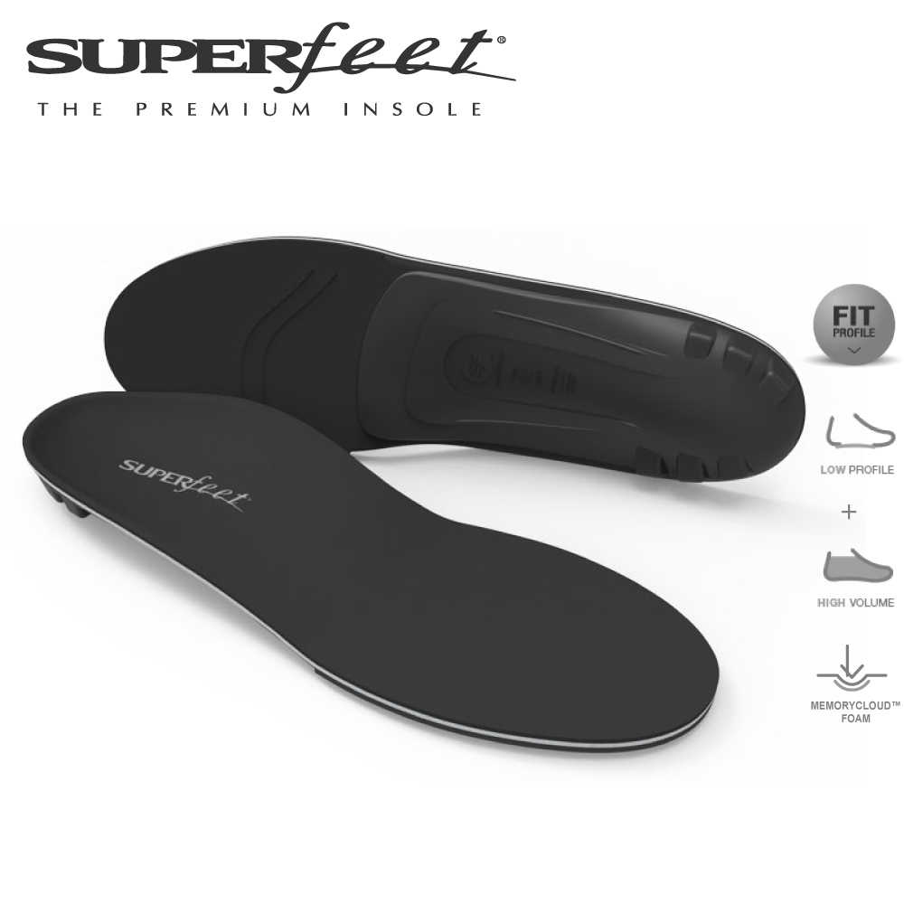 【美國SUPERfeet】健康慢跑登山健行多用途足弓鞋墊(黑色)