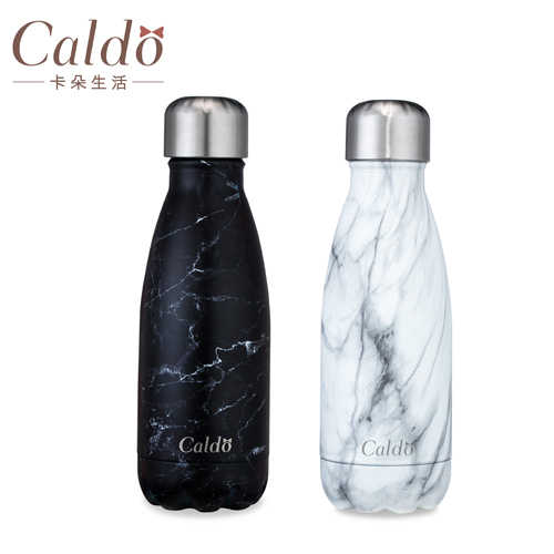 【Caldo卡朵】大理石紋雙層不鏽鋼保溫瓶260ml