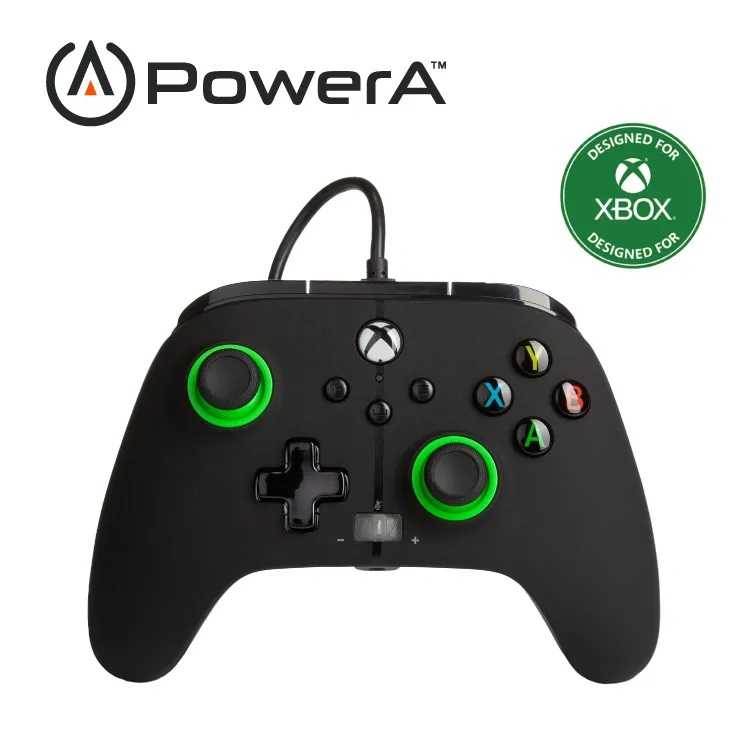 【勁多野】 PowerA 增強款有線遊戲手把 綠圈 PC XBOX 適用