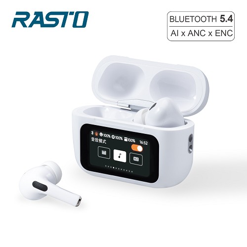 RASTO RS70 AI智能全觸控螢幕ANC+ENC主動降噪藍牙5.4耳機