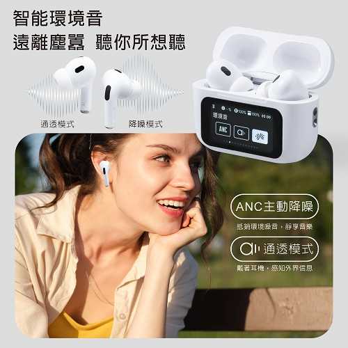 RASTO RS70 AI智能全觸控螢幕ANC+ENC主動降噪藍牙5.4耳機