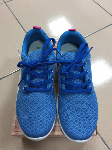 【實拍現貨】出清MIT - S121網布質感休閒運動慢跑輕量女鞋 - 水藍24.5