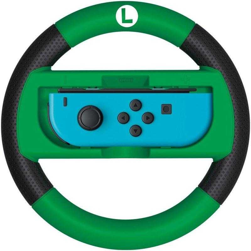 任天堂Switch JoyCon用  HORI 瑪利歐賽車 8 豪華版限定方向盤綠路易NSW-05