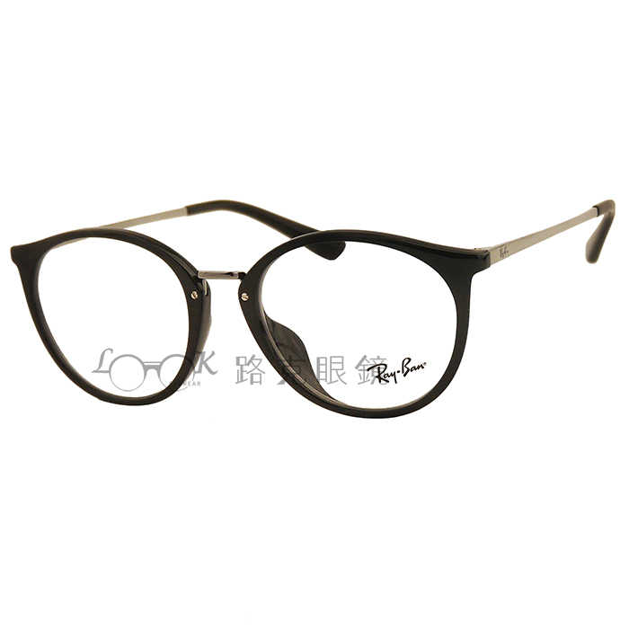 【LOOK路克眼鏡】Ray Ban 光學眼鏡 黑 圓框 金屬鼻橋 RB7083D 2000