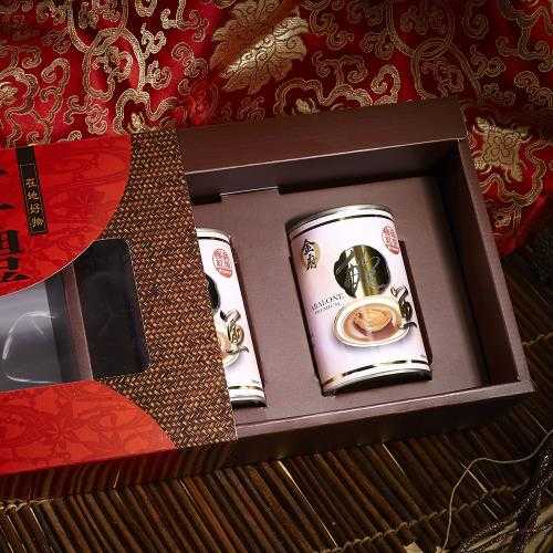 【金府】極品紅燒鮑魚罐頭禮盒(160g/8顆/罐 2罐/盒 附提袋)