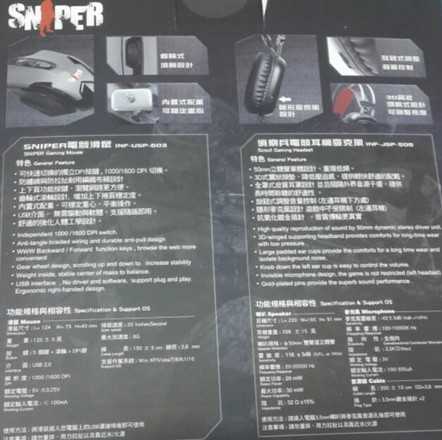 Sniper 電競 遊戲耳機/滑鼠組合包(INF-CSP-01)
