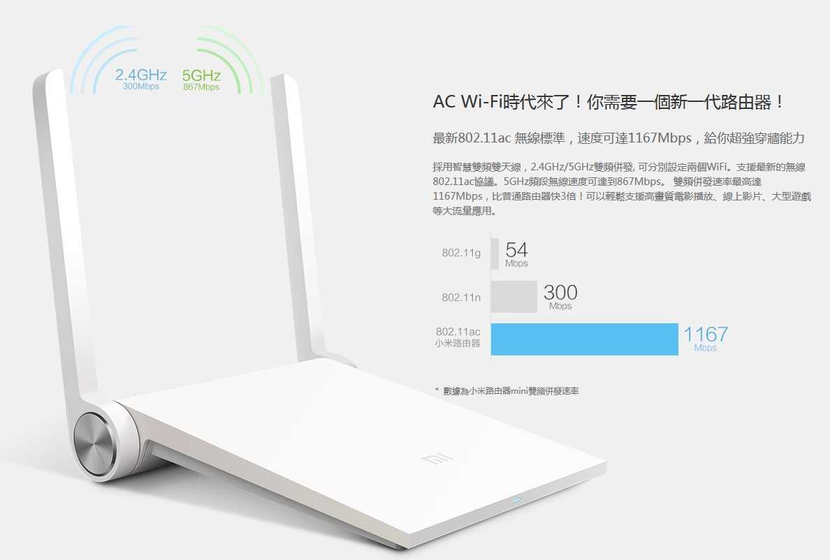 小米路由器mini  雙頻AC1200 運行ASUS華碩系統 3G/4G無線分享器 支援MOD CP值首選