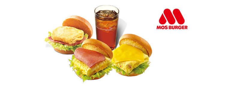 摩斯漢堡：火腿歐姆蛋堡 / 蕃茄吉士蛋堡 / 培根雞蛋堡 三選一 + 冰紅茶(L)