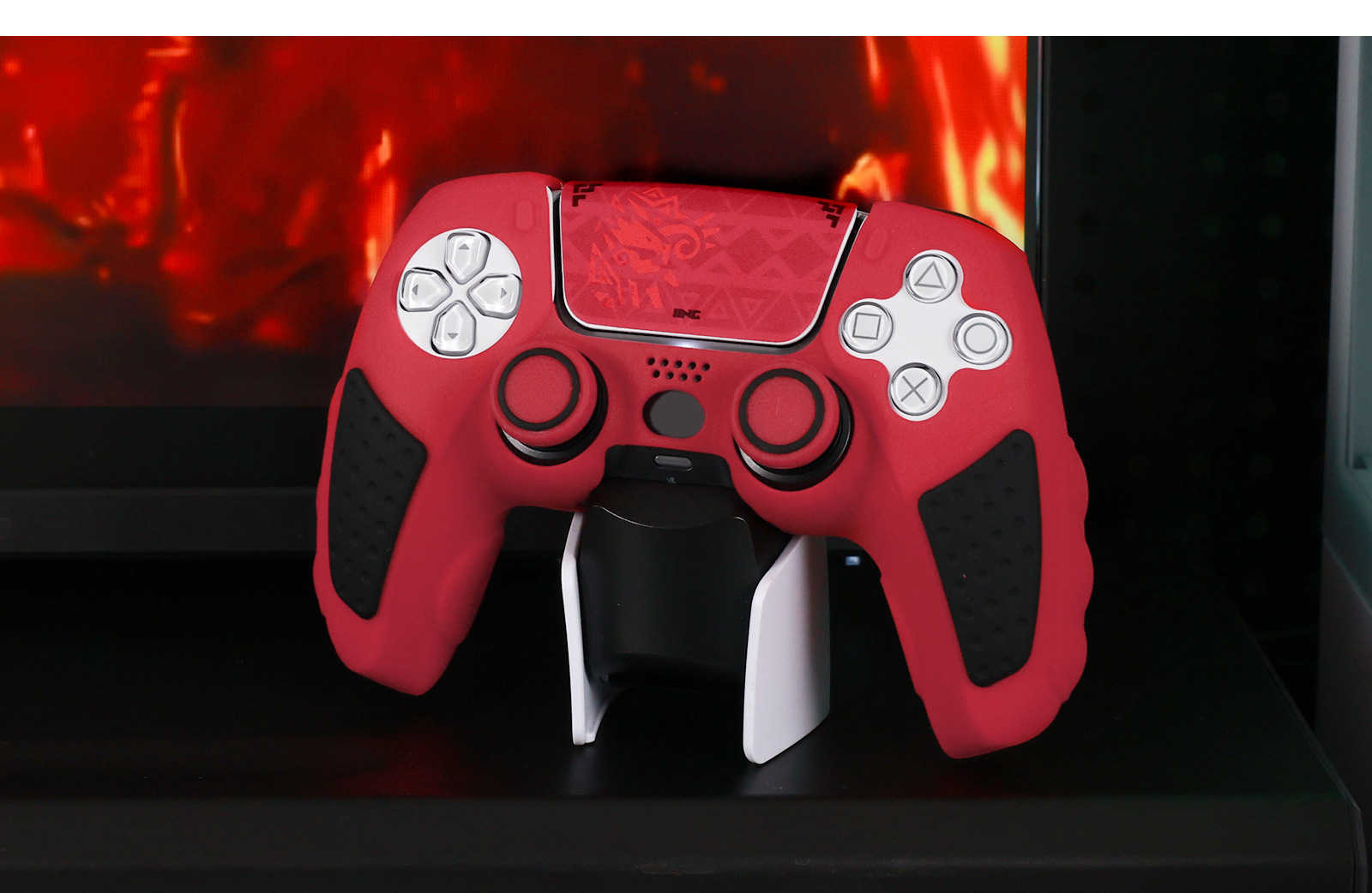 【就是要玩】PS PS5 良值 矽膠套+搖桿帽 貼紙 黑神話 悟空 黑悟空 魔物獵人 荒野 魔物 保護套 手把套 蘑菇帽