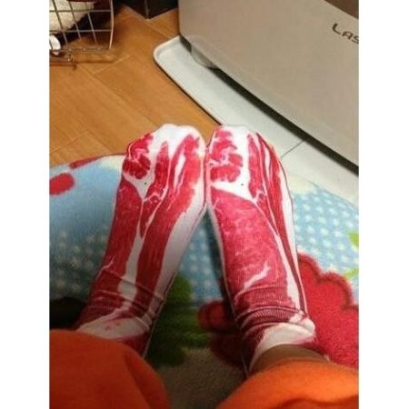 五花肉襪造型襪 梅花肉片襪 襪子 短襪 創意惡搞趣味 整人 交換禮物 【RS363】