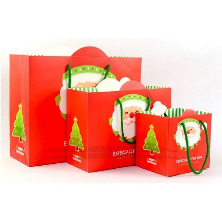 聖誕手提紙袋 聖誕節 禮物 紙袋 交換禮物 包裝袋 麋鹿 聖誕老公公 聖誕趴【ME001】小