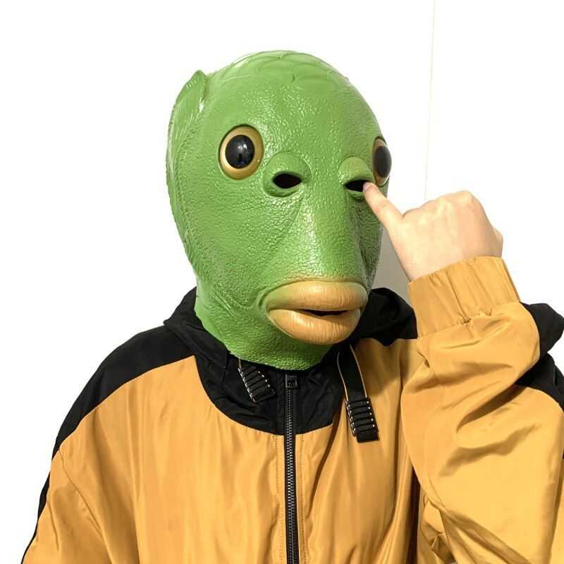 綠魚面具 綠魚頭套 魚頭面具  整人頭套 惡搞面具 交換禮物【RT004】