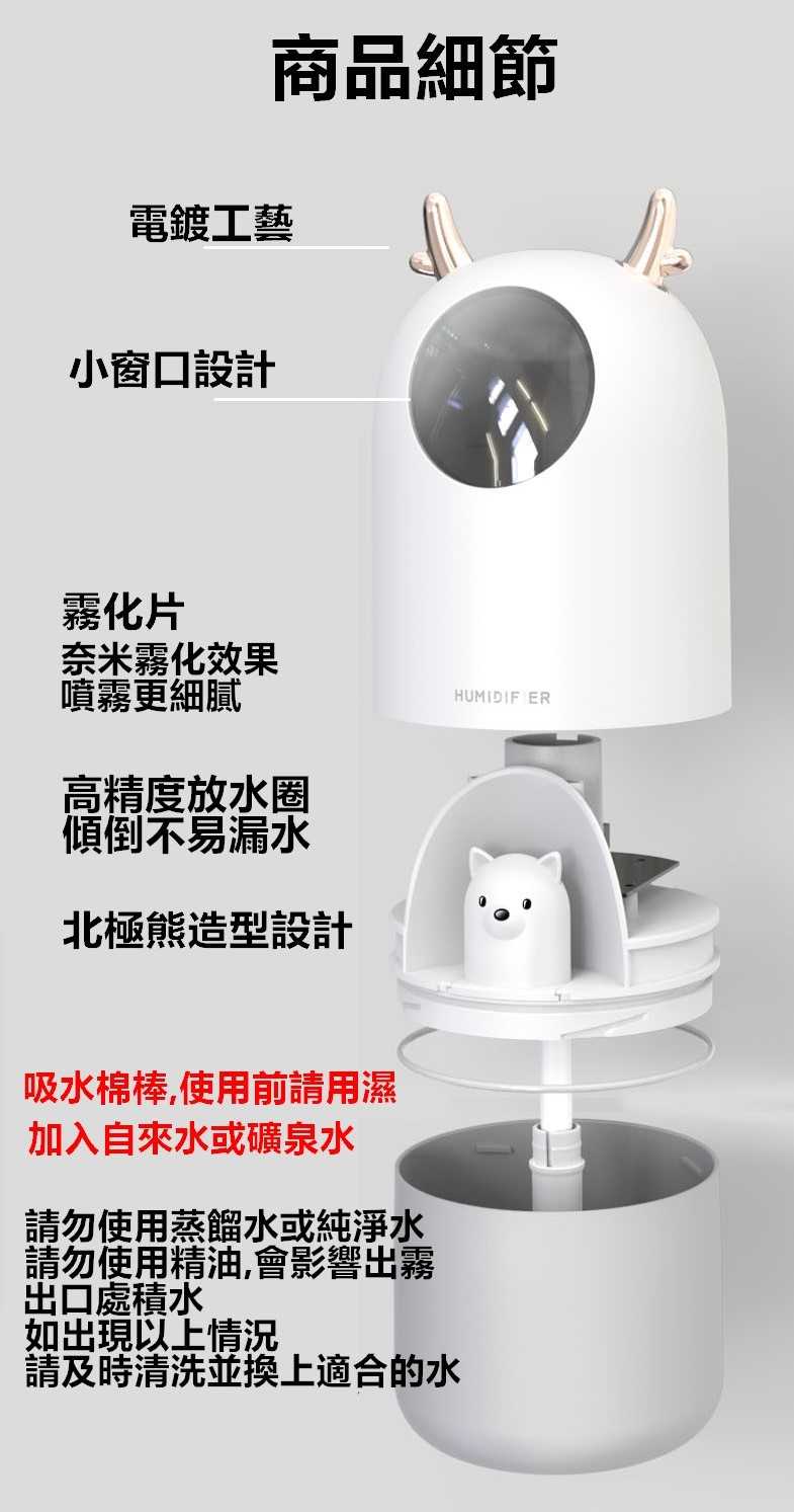 動物造型USB加濕器 室內加濕器 家用空氣加濕器 噴霧器 USB充電 居家用品【RS1027】