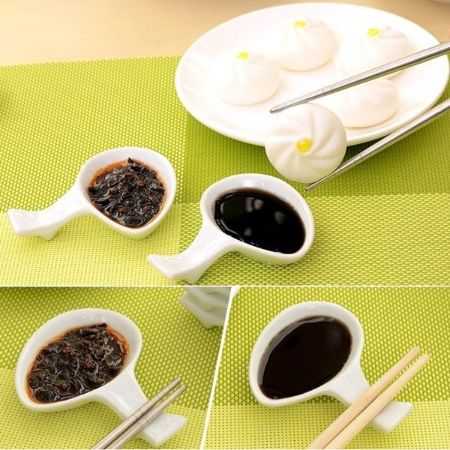 筷子架 陶瓷 盤子 盤 夾式 沾醬碟 碗盤 夾式沾醬盤 小置物盤【RS406】