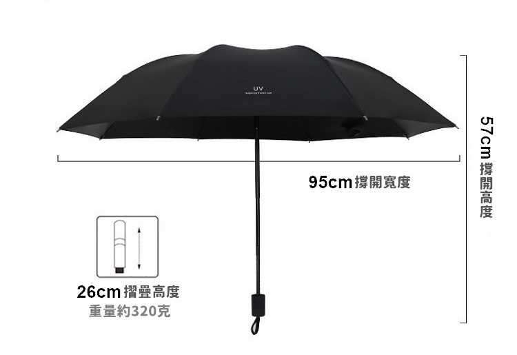 抗UV素面折疊傘 UV 防曬 晴雨傘 陽傘 雨傘 摺疊傘 黑膠傘 輕量傘 輕量好收納【RS976】
