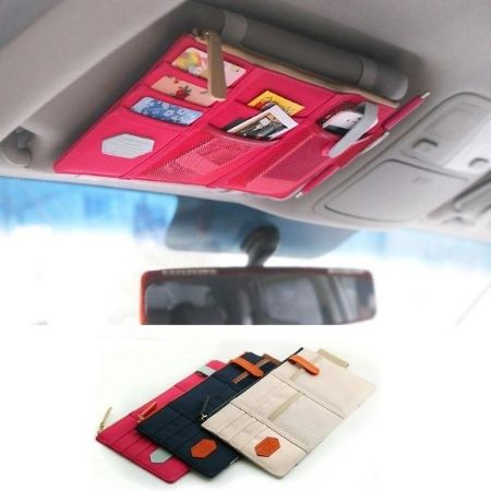 韓版 第一代萬用多功能 汽車遮陽板收納包 車用掛袋 小物收納袋 收納夾【RR001】