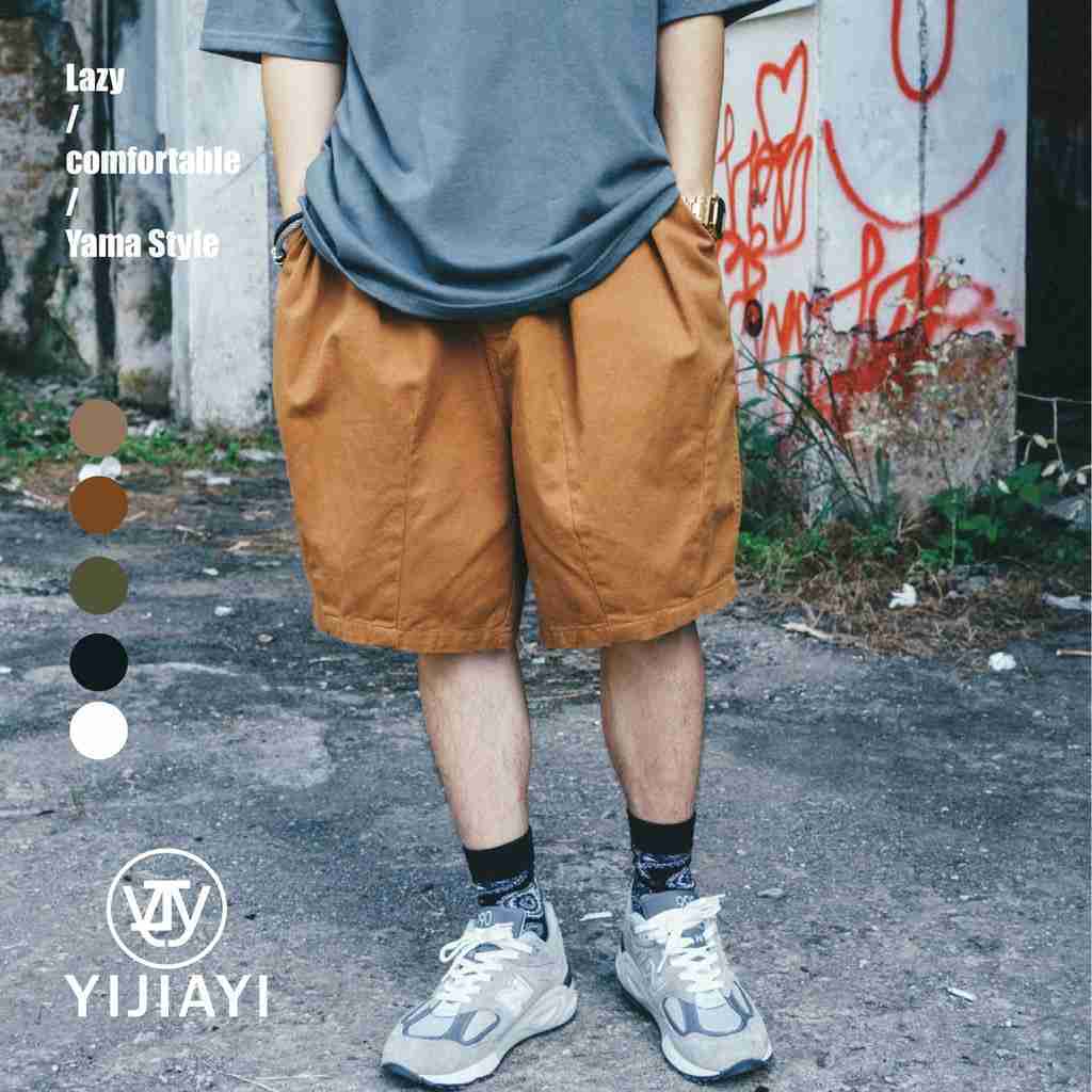 【現貨】【YIJIAYI】日系打折寬版 工裝 繭型工作短褲 工裝短褲 氣球短褲 氣球褲(001)