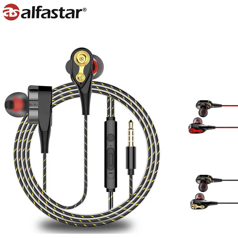 【alfastar】雙動圈有線耳機 有線耳機 重低音耳機 線控耳機